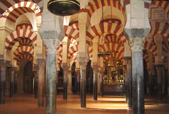 Het 'zuilenbos' binnen de Mezquita van Cordoba, Andalusi