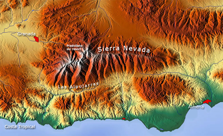 Sierra Nevada natuurpark en ski-gebied, Granada - Andalusië.