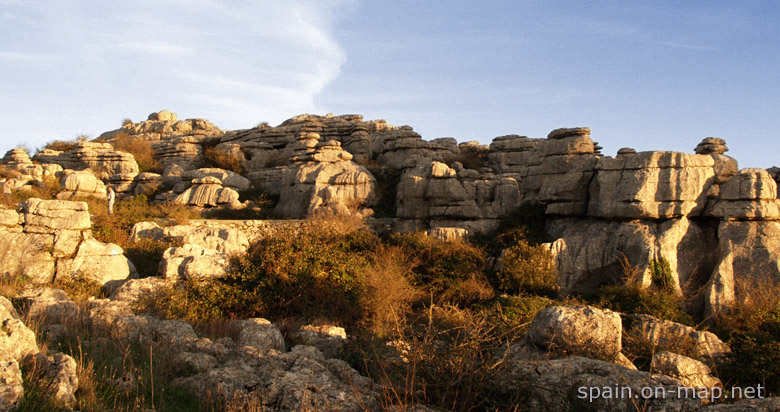 View at Torcal de Antequera natural park, province of Malaga - Andalusia