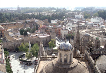 Uitzicht vanaf de Giralda toren, Sevilla