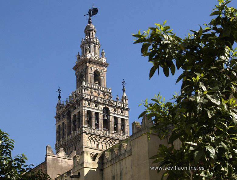 Blick auf der Giraldaturm in Sevilla - Andalusien, Spanien