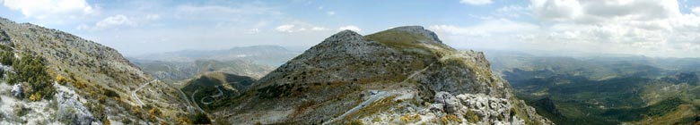 Uitzicht over het Sierra de Grazalema natuurgebied, provincie Cadiz - Andalusië, Spanje. 