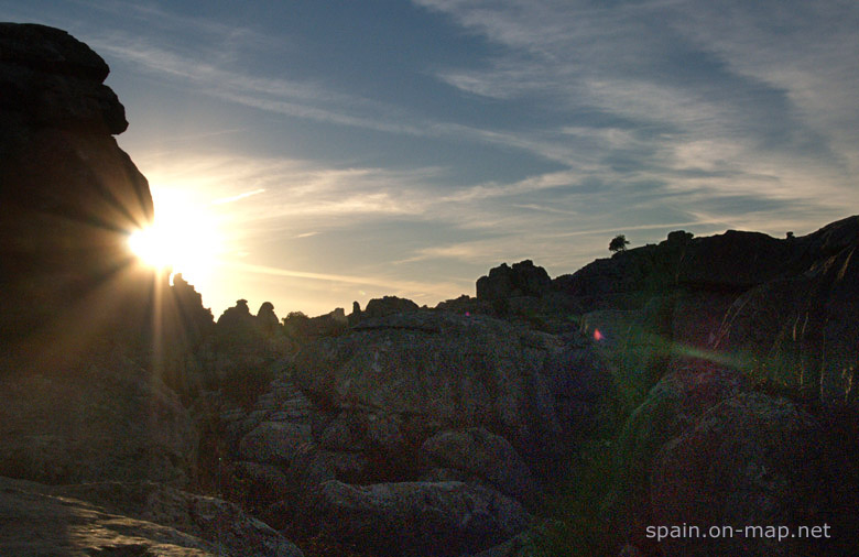 Sunset at Torcal de Antequera natural park, province of Malaga - Andalusia, Spain