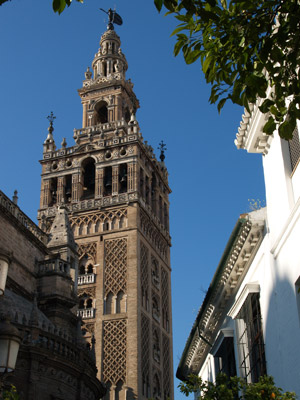Vista della Giralda di Siviglia, Spagna.