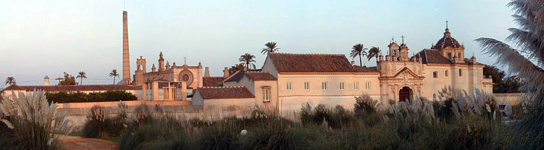 Het Cartujaner klooster op Cartuja eiland aan de overkant van de Guadalquiver rivier.